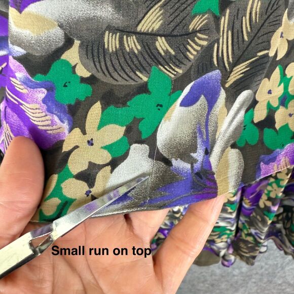 2 pc Dana Buchman Plus Sz 20 Skirt Set Silk Tank Top Purple Floral A Line Flare - Picture 12 of 12